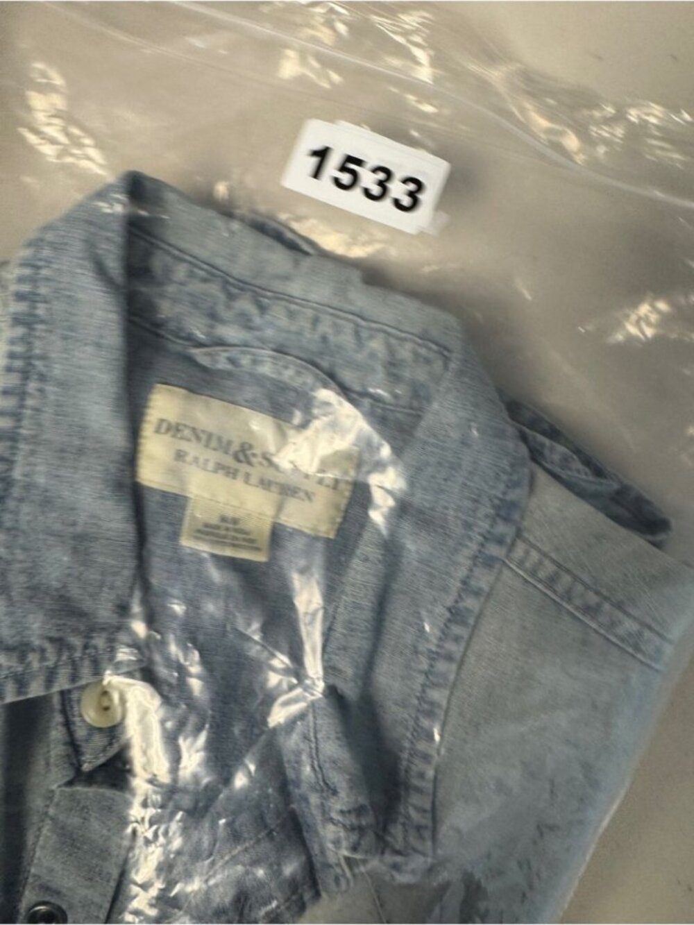 Denim & Supply Ralph Lauren Chambray Shirt Blue M Western Pearl Snap Casual - Picture 13 of 13